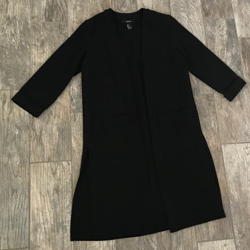 Long black cardigan